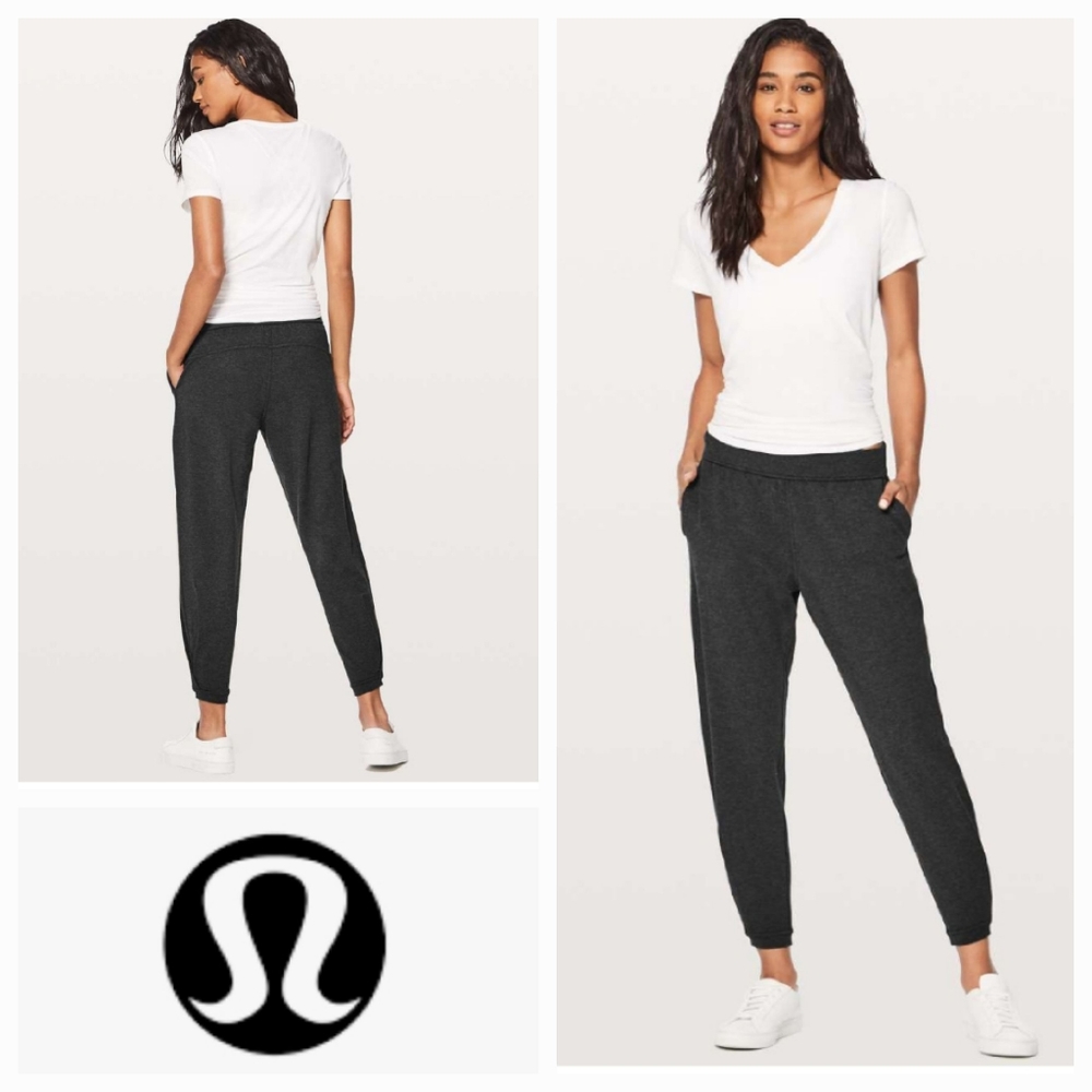 LULULEMON Twisted & Tucked Jogger Pant 25" Heathered Mod Black Size 2